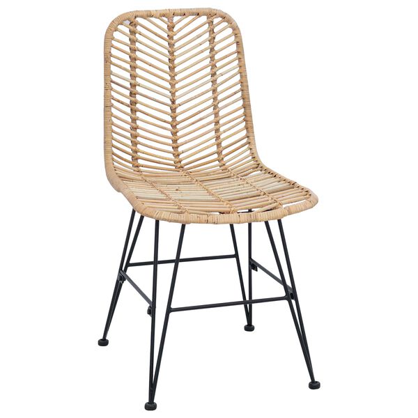 vidaXL Chaise de salle &agrave; manger 2 pcs Naturel 44 x 47 x 85 cm