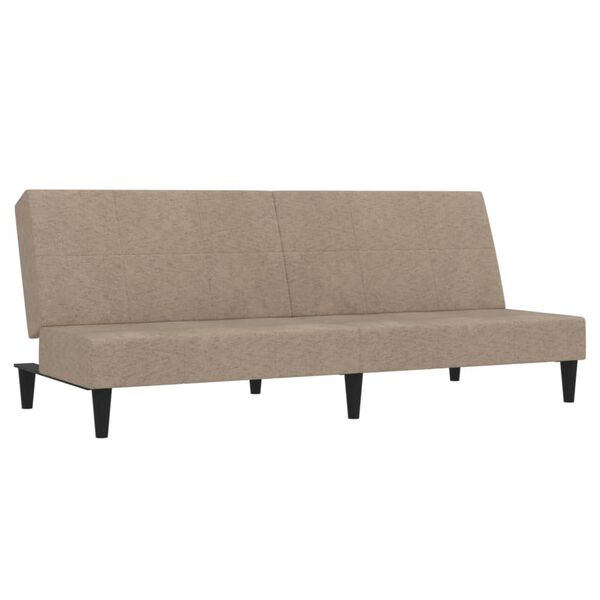 vidaXL Canap&eacute;-lit &agrave; 2 places Taupe Tissu microfibre
