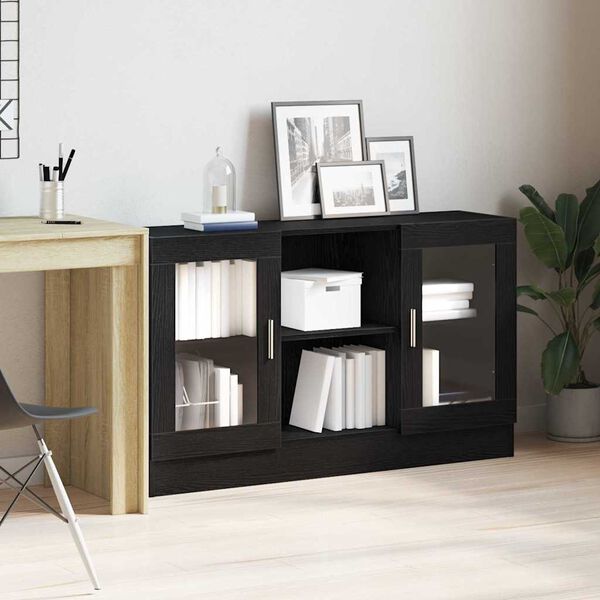 vidaXL Buffet Ch&ecirc;ne noir 120 x 30,5 x 70 cm Bois d'ing&eacute;nierie