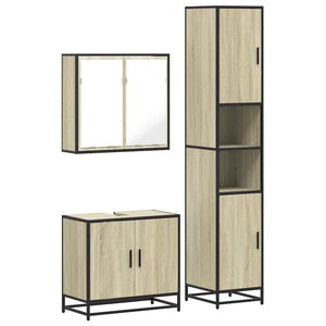 vidaXL Ensemble de meubles de salle de bain 3 pcs ch&ecirc;ne sonoma