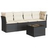 vidaXL Salon de jardin 5 pcs avec coussins noir r&eacute;sine tress&eacute;e