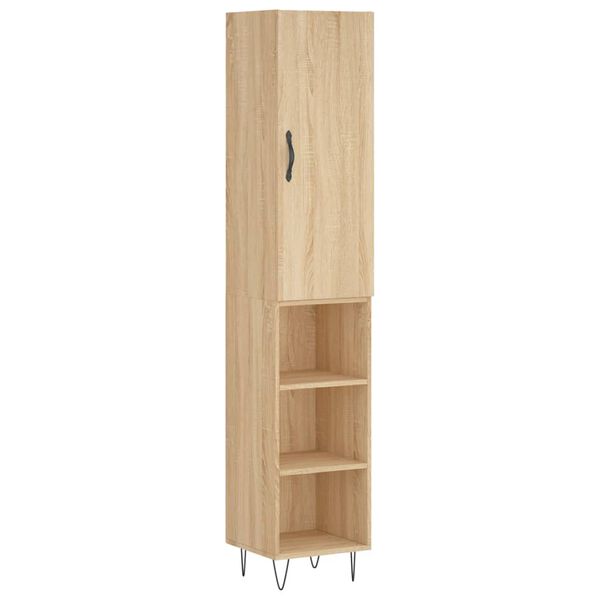 vidaXL Buffet haut Ch&ecirc;ne sonoma 34,5x34x180 cm Bois d'ing&eacute;nierie
