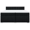 vidaXL Sommier &agrave; lattes de lit avec matelas Noir 200x200 cm Tissu