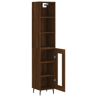 vidaXL Buffet haut Chêne marron 34,5x34x180 cm Bois d'ingénierie