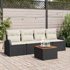 vidaXL Ensemble de canap&eacute; de jardin avec coussin 5 pcs Noir polyrotin