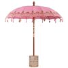 vidaXL Parasol balinais 260 Rose 210-220 cm Coton et bois massif