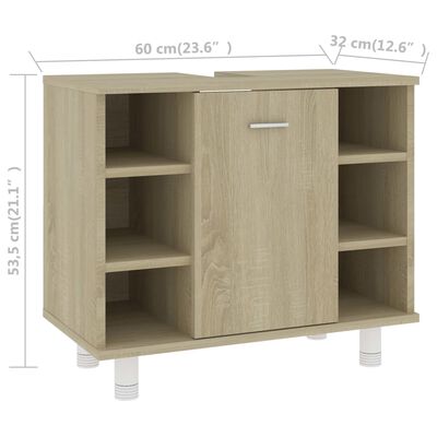 vidaXL Armoire de salle de bain Chêne sonoma Bois d'ingénierie