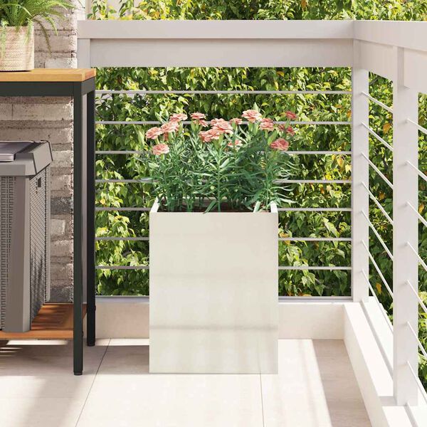 vidaXL Cache-pot de jardin Argent Acier galvanisé