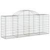 vidaXL Panier de gabions arqu&eacute; 200x50x80/100 cm Fer galvanis&eacute;