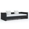 vidaXL Lit avec &eacute;clairage USB Noir Tissu 90x200 cm