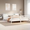 vidaXL Lit biblioth&egrave;que sans matelas blanc 200x200 cm bois pin massif