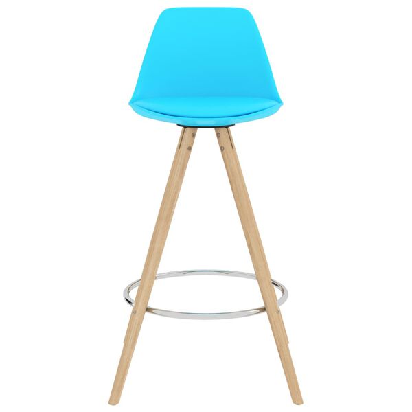 vidaXL Tabourets de bar lot de 4 bleu PP et bois de h&ecirc;tre massif