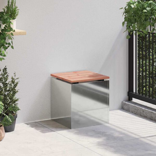 vidaXL Banc de jardin Argent 40 x 40 x 43 cm Acier galvanis&eacute;