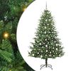 vidaXL Arbre de No&euml;l artificiel pr&eacute;-&eacute;clair&eacute; avec ensemble de boules