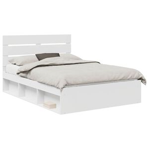 vidaXL Cadre de lit Blanc 140 x 200 cm Bois de pin massif
