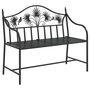 vidaXL Banc de jardin Noir 104 x 52,5 x 89 cm Acier