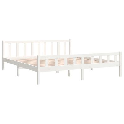 vidaXL Cadre de lit blanc bois massif 160x200 cm