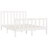 vidaXL Cadre de lit sans matelas blanc 160x200 cm bois massif