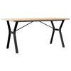 vidaXL Table &agrave; manger cadre en Y 140x80x75,5 cm bois pin massif acier