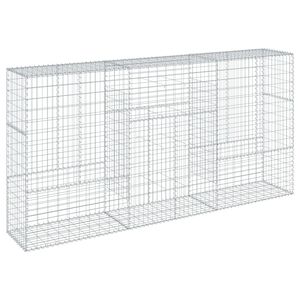 vidaXL Panier gabion avec couvercle 300x50x150 cm fer galvanis&eacute;