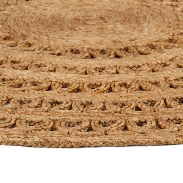 vidaXL Tapis Jute tress&eacute; &agrave; la main 150 cm Rond