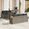 vidaXL Ensemble de canap&eacute; de jardin avec coussin 7 pcs Gris Poly rotin