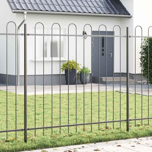 vidaXL Cl&ocirc;ture de jardin Gris 1,7 x 1,5 m Acier rev&ecirc;tu de poudre