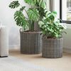 vidaXL Panier &agrave; Plantes avec stockage 2 pcs Gris Rotin Lacak