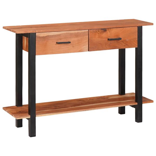vidaXL Table console avec tiroir Marron et Noir 110 x 30 x 75 cm