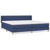 vidaXL Sommier &agrave; lattes de lit avec matelas Bleu 200x200 cm Tissu