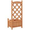 vidaXL Jardini&egrave;re avec treillis marron bois massif de sapin