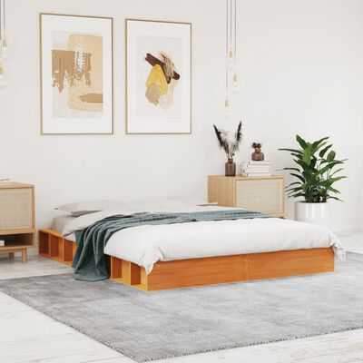 vidaXL Cadre de lit sans matelas cire marron 140x200cm bois pin massif