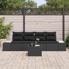 vidaXL Ensemble de canap&eacute; de jardin avec coussin 5 pcs Noir polyrotin