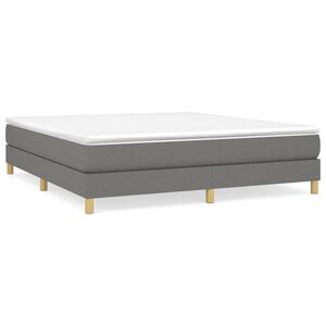 vidaXL Cadre de lit &agrave; lattes gris fonc&eacute; 180x200 cm tissu