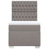 vidaXL Sommier &agrave; lattes de lit avec matelas Taupe 90x200 cm Tissu