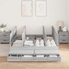 vidaXL Cadre de lit avec rangement avec tiroir Gris Sonoma 160 cm