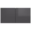 vidaXL Ensemble de meubles TV 7 pcs Gris brillant Bois d'ing&eacute;nierie
