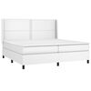 vidaXL Sommier &agrave; lattes de lit avec matelas Blanc 200x200cm Similicuir