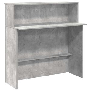 vidaXL Bureau de r&eacute;ception gris b&eacute;ton 100x50x103,5cm bois d'ing&eacute;nierie