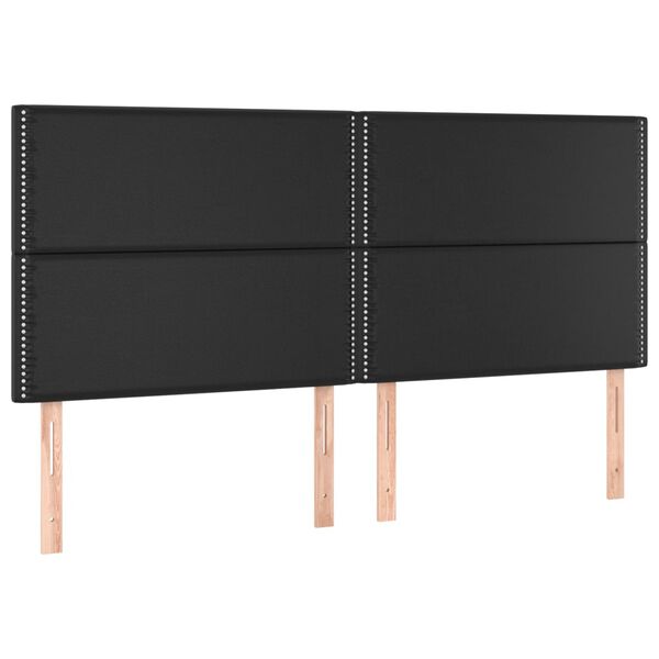 vidaXL T&ecirc;te de lit &agrave; LED Noir 160x5x118/128 cm Similicuir
