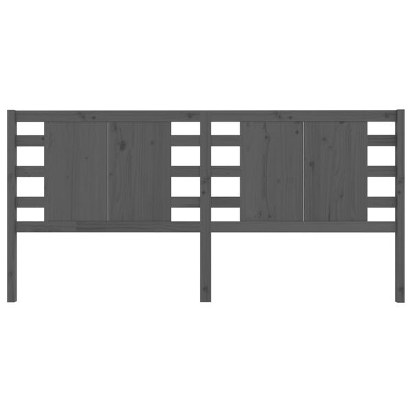 vidaXL T&ecirc;te de lit Gris 166x4x100 cm Bois massif de pin