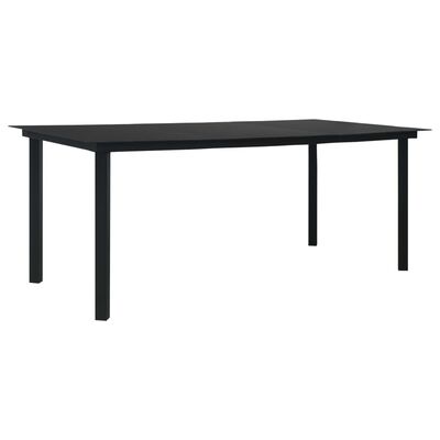 vidaXL Table à manger de jardin Noir 190x90x74 cm Acier et verre