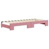 vidaXL Lit de jour avec gigogne sans matelas rose 80x200 cm