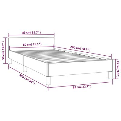 vidaXL Cadre de lit sans matelas marron foncé 80x200 cm tissu