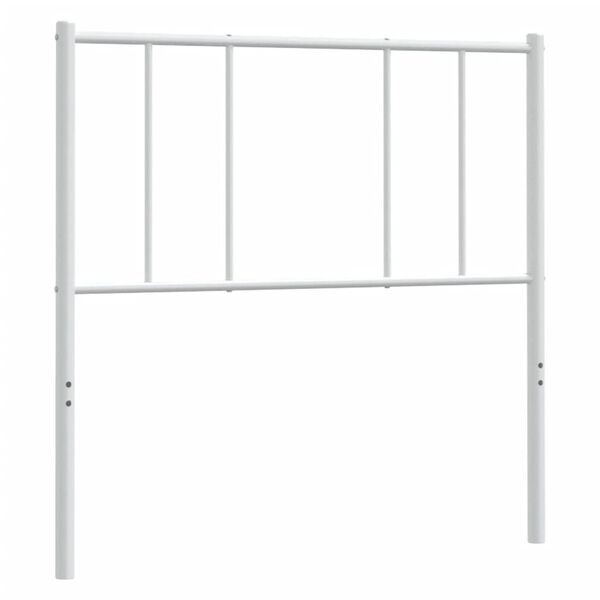 vidaXL T&ecirc;te de lit de remplacement m&eacute;tal blanc 90 cm