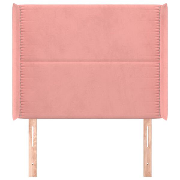 vidaXL T&ecirc;te de lit avec oreilles Rose 93x16x118/128 cm Velours