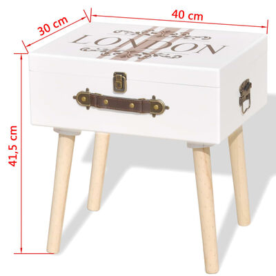 vidaXL Table de chevet 40x30x41,5 cm Blanc