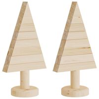 vidaXL Arbres de Noël en bois pour décoration 2 pcs 30 cm pin massif