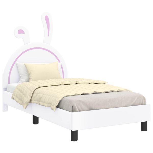 vidaXL Cadre de lit pour enfants avec t&ecirc;te de lit Blanc 80 x 160 cm PU