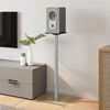 vidaXL Supports de haut-parleurs 2 pcs argenté verre trempé 1 pilier